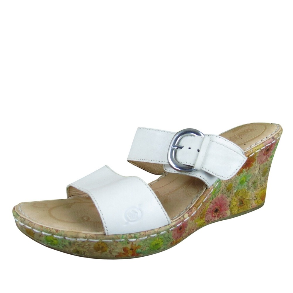 Born Women's  Slide White Leather Sz 11 Medium Gently‎ Used 2025